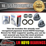 2X Trailer 10" Drums Suit Commodore 5/120 PCD & L/M (Holden) Koyo Bearings