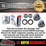 2X Trailer 10" Drums Suit Commodore 5/120 PCD & S/L (Ford) Koyo Bearings