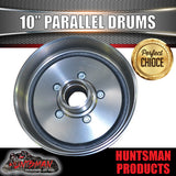 2X Trailer 10" Drums Suit 5 Stud Landcruiser. 5/150 PCD & Parallel Bearings