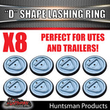 8X Lashing D Ring Tie Down Point & Metal Guard For Truck Trailer Ute