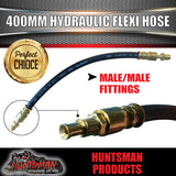 3x TRAILER HYDRAULIC RUBBER FLEXI BRAKE HOSE. 400MM. MALE / MALE.