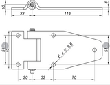 x1 Stainless Steel Flush Mount Hinge with Grease Nipple.