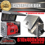Aluminium Ventilated Generator Box For Caravans, Trailers, Truck, Utes & camping