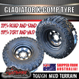 285/70R17 L/T Gladiator X-COMP Mud Tyre on 17" Black Steel Rim. 285 70 17