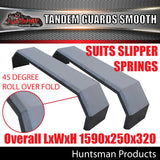 x2 Tandem Smooth Trailer Caravan Mudguards & Steps 250mm Suit Slipper Springs