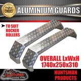 TANDEM 250MM WIDE TRAILER GUARDS -ALLOY CHEQUER - ROCKER ROLLER SPRINGS