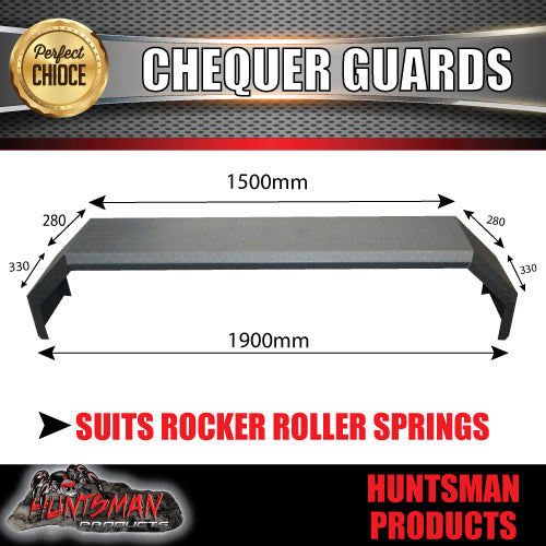 TANDEM 330MM GUARDS & STEPS - OFF ROAD - CHEQUER PLATE - ROCKER ROLLER SPRINGS