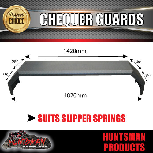 TANDEM 330MM GUARDS & STEPS - OFF ROAD - CHEQUER PLATE - SLIPPER SPRINGS