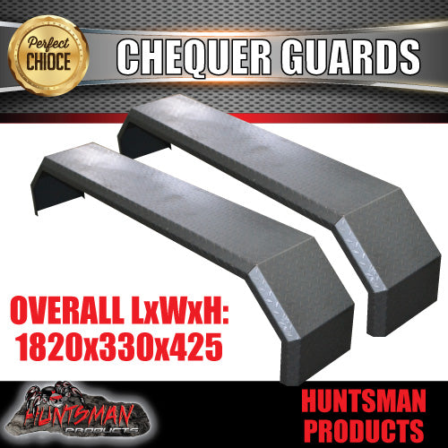 TANDEM 330MM GUARDS - OFF ROAD - CHEQUER PLATE - SLIPPER SPRINGS