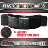 x2 Boat Trailer Black Plastic Trailer Mudguard & Steps Suit 13" or 14" Wheels