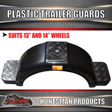 x2 Boat Trailer Black Plastic Trailer Mudguard & Steps Suit 13" or 14" Wheels