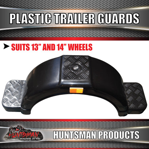 x2 Boat Trailer Black Plastic Trailer Mudguard & Steps Suit 13