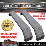 TRAILER GUARDS- TANDEM- CHEQUER PLATE- ROCKER ROLLER SPRINGS-WITH STEPS