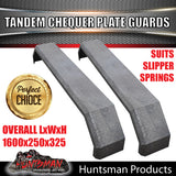 TRAILER GUARDS- TANDEM- 250mm WIDE- CHEQUER PLATE- SLIPPER SPRINGS- WITH STEPS