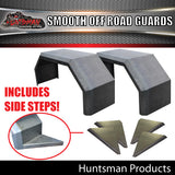 TRAILER GUARDS -OFF ROAD- SINGLE AXLE -SMOOTH STEEL & STEPS