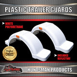 x2 Boat Trailer White Plastic Trailer Mudguard & Steps Suit 13" or 14" Wheels