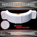 x2 Boat Trailer White Plastic Trailer Mudguard & Steps Suit 13" or 14" Wheels