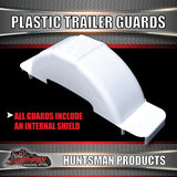 x2 Boat Trailer White Plastic Trailer Mudguard & Steps Suit 13" or 14" Wheels