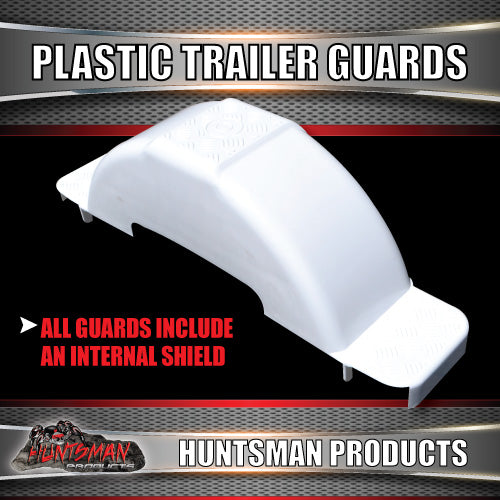 x2 Boat Trailer White Plastic Trailer Mudguard & Steps Suit 13