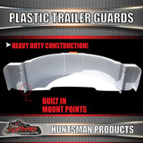 x2 Boat Trailer White Plastic Trailer Mudguard & Steps Suit 13" or 14" Wheels