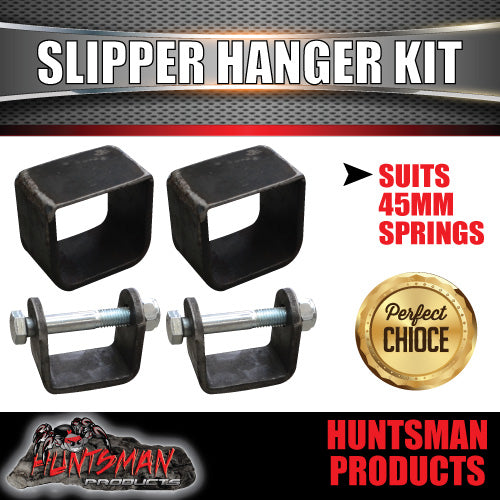 45mm WIDESINGLE AXLE SLIPPER SPRING HANGER KIT. – huntsmanproducts