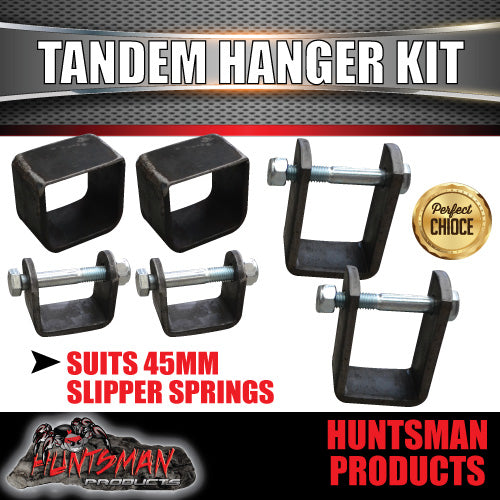 Tandem Trailer Slipper Spring Hanger Kit Suit 45mm Wide Springs GR8.8 ...