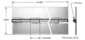 Stainless Steel Piano Hinge. 1200mm Long, 38mm, 3.15mm Pin Cabinet Boat Trailer