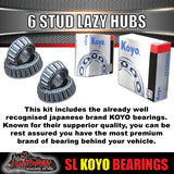 2x 6 Stud Trailer Caravan Hubs 6/114.3 suit D40 NP300 & S/L Japanese KOYO bearing Kits