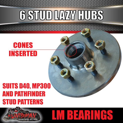 6 stud trailer hubs 6/114.3 suit D40 NP300 with L/M bearings