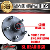 pair 5 stud trailer hubs 5/139.7 suit F100 & Suzuki with S/L bearings