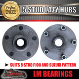 pair 5 stud trailer hubs 5/139.7 suit F100 & Suzuki with LM bearings
