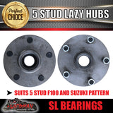 pair 5 stud trailer hubs 5/139.7 suit F100 & Suzuki with S/L bearings