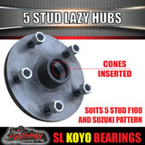 x2 trailer hubs 5/139.7 suit F100 & Suzuki with S/L Japanese KOYO bearings