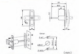 x6 Slim T Handle Pop Up Lock Latch for Trailer 4x4 Ute Caravan Canopy Toolbox