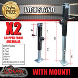 x2 trailer caravan canopy jack stand 3600kg rated