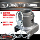 Jack Stand Weld on Mount, Solid Hinge Bracket suit up to 65mm Wide Stands