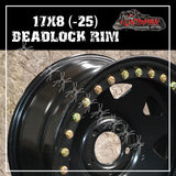 17X8 Beadlock 5 STUD BLACK JEEP WRANGLER STEEL WHEEL -25 OFFSET