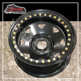 17X8 Beadlock 5 STUD BLACK JEEP WRANGLER STEEL WHEEL -25 OFFSET