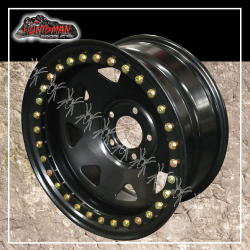 16X8 Beadlock 5 STUD BLACK JEEP WRANGLER STEEL WHEEL -25 OFFSET