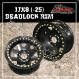 17X8 Beadlock 5 STUD BLACK JEEP WRANGLER STEEL WHEEL -25 OFFSET