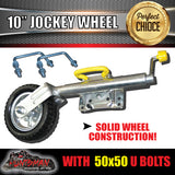 10" Trailer Caravan Swing Up Jockey Wheel & 50x50mm U bolts. 1000Kg Rated