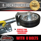 8" Trailer Caravan Swing Up Jockey Wheel & 75x50mm U bolts