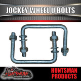 2X JOCKEY WHEEL U BOLTS TO SUIT 75MM X 50MM SQUARE DRAW BAR.