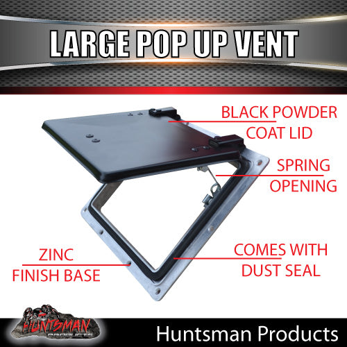 large black pop up ROOF AIR VENT for Trailer Canopy Camper Horse Float Caravan