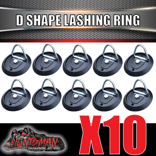 10X Lashing D Ring Tie Down Point & Plastic Guard For Truck Trailer Ute