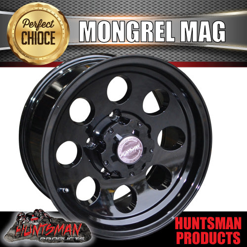 16X8 Mongrel Alloy Wheel Rim, Black, 5/150 pcd, 0 Offset suit Landcruiser