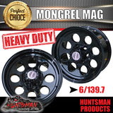 16X8 -22 Offset Mongrel Alloy Mag Rim 6/139.7 pcd Black Suits Patrol Toyota Hilux etc