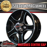 14X5.5 Caravan Trailer Stealth Alloy Mag Wheel: suits Ford pattern