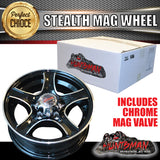 14X5.5 Caravan Trailer Stealth Alloy Mag Wheel: suits Ford pattern