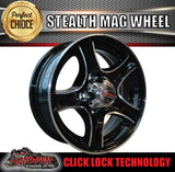 14X5.5 Caravan Trailer Stealth Alloy Mag Wheel: suits Ford pattern